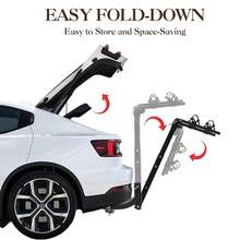 2 Fahrradträger Anhängerkupplung Faltbarer Fahrradträger für Autokupplung, Stahl-Auto-Fahrradträger für SUV, Fahrrad-Auto-Träger mit Anhängerkupplung, Gurte, Fahrradträger-Anhängerkupplung, einfach zu montieren und zu verwenden