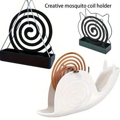 قطعة واحدة أو قطعتان من موقد طارد البعوض الأنيق والإبداعي بتصميم خارجي على شكل قوقعة وقطة، مناسب للاستخدام الداخلي والخارجي، مصنوع من مواد متينة مثل البولي بروبلين والحديد المطاوع، يتناسب تماما مع عيدان البخور والعود وطارد البعوض، رف طارد البعوض الجميل، حامل موقد البخور الزخرفي، وملحقات طارد الحشرات للاستخدام المنزلي والمكتبي