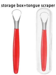 舌苔清洁器，用于清洁舌头和消除口臭。不锈钢舌刮器，带收纳盒，通用口腔卫生工具 - 彩色 - 查看 14