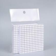 80张/本创意简约办公便签，强力粘性免撕便签，网格学生标记便签 - 黑與白 - 查看 9