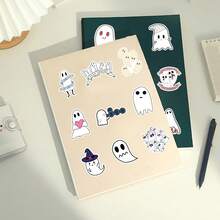 50pcs Cute Ghost Stickers, Creative Graffiti Stickers For Luggage, Skateboard, Tablet, Cartoon Decorative Stickers - Multicolor - View 9