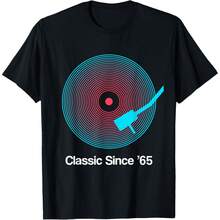 Classic Since '65 Vinyl - 60th Birthday Gift Idea For Men T-Shirt - Black - View 1