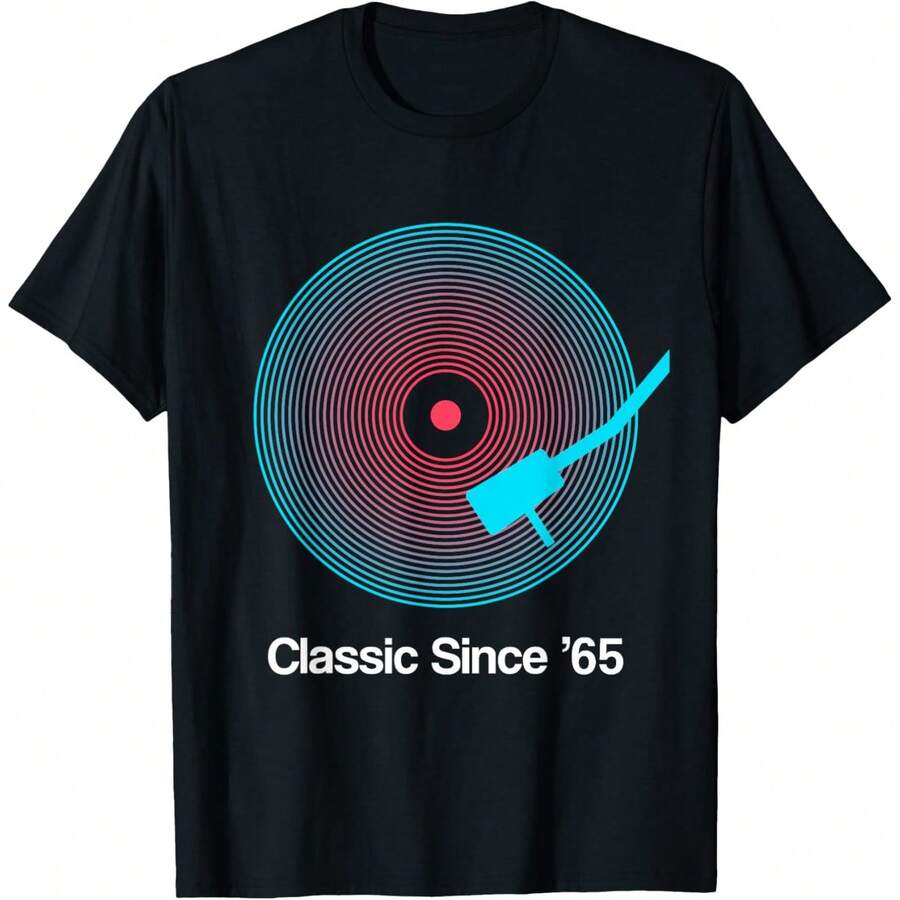 Classic Since '65 Vinyl - 60th Birthday Gift Idea For Men T-Shirt - Black - View 1