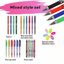 2pcs/4pcs/12pcs/24pcs/27pcs Erasable Ball Pens (Black/Red/Blue/Green Refills Available), 0.5mm Thermal Erasable Ink Pen, Durable & Easy To Correct, Keep Text Neat, Creative Student Stationery, Suitable For Note-Taking, Pricing, Highlighting Etc., Can Be Given As Learning Rewards, School Prizes To Students, Classmates, Teachers