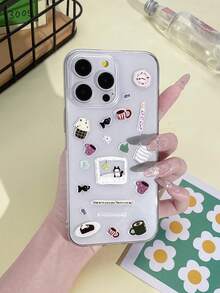 1张DIY可爱卡通猫图案贴纸，兼容苹果 16 Pro Max、14、13、12、11 Pro Max、XS Max、X、XR、8、7、6S Plus，三星Galaxy A57、S25、S25 Plus、S25 Ultra、A16、A36、A26、A56、S26、S26 Plus、S26 Ultra、9 Pro，Pixel 8、Pixel 7透明手机壳，适合作为生日礼物，送给女朋友、男朋友或自用。 - 無色 - 查看 3