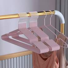 20 Piezas Ganchos para Ropa Perchas de Metal Antiderrapantes 40 CM Que Ahorra Espacio Perchas Ropa para Estándar de Adultos Resistente y Duradera para Camisas Pantalones Vestido y Abrigo - Rosa - Ver 3