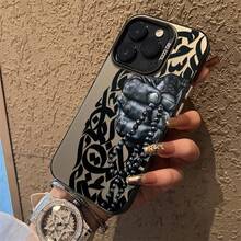 Ốp điện thoại khắc họa tiết Hồi giáo, cá nhân hóa, tương thích với iPhone 16 Pro Max, 15/14 Plus, 13, 12, 11. - Khung đen Xám bạc - Xem 4