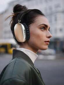 AKKHOO 无线耳罩式耳机，Jelly 5.3，电池寿命长，商务和音乐耳机，游戏无线耳机 - 銀黑色 - 查看 2