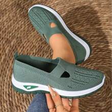 Women's Breathable Mesh Casual Sneakers, Soft & Flexible, Lightweight Daily Companion - màu xanh lá - Xem 2