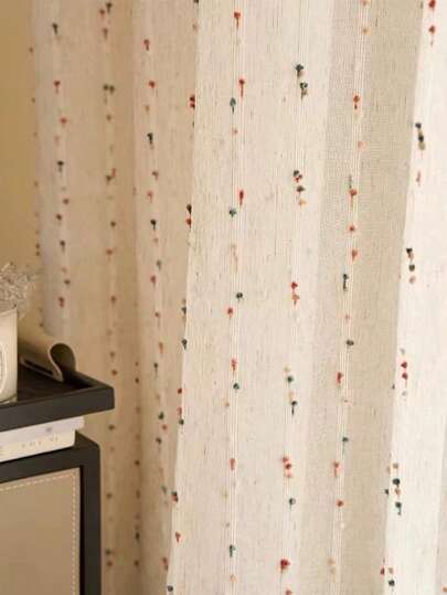 1 pezzo Tenda in lino di stile giapponese con fagioli rossi, tenda decorativa sottile e trasparente per soggiorno, camera da letto, balcone e stanza dei bambini, sospensione a tasca asta