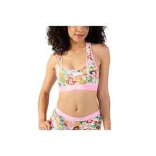 PSD Strawberry Shortcake Sports Bra Women's Medium White Printed Stretch BUU324 - White - View 1