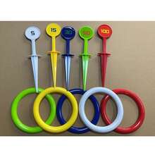 1 Set Of Outdoor Numbered Ring Throwing Games For Teenagers, Beach Sports Toys, Grass Game Equipment, Interactive Fun Games For Parents And Teenagers, Birthday Party Gifts - Durable PP Material, Red, Green, Blue, Yellow, White Beach Accessories - Random - View 6