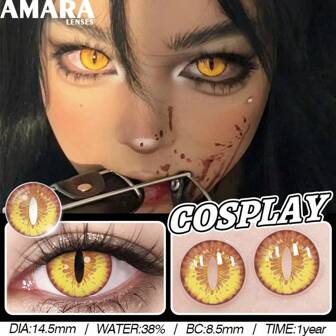 AMARA Color Contact Lenses For Eyes 2pcs Anime Cosplay Colored Lenses White Halloween Lenses Contact Lens Beauty Makeup Halloween Costume Cosplay