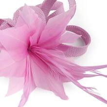 Fascinators Hats Women,Tea Party Fascinator Hair Clip With Feathers Wedding,Derby Hats Headbands - Ha9582-粉紅色 - 查看 7