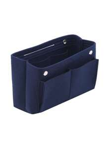 Multi-Pocket Portable Felt Travel Backpack Insert Storage Bag - Organize Cosmetics And Accessories With Ease - Chemical Fiber Material, No Printing, Compact And Lightweight Design