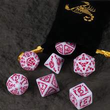 7 件套多面骰子，采用万圣节主题骷髅和南瓜图案，配有骰子收纳袋。非常适合角色扮演游戏，非常适合收藏，也是万圣节和圣诞节的绝佳礼物！ - 彩色 - 查看 20