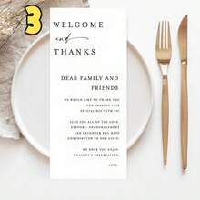 50pcs Minimalist Wedding Dining Table Thank You Cards, Thank You Napkins, Dining Table Thank You, Green Plants, Seating Arrangement Thank You Cards - Many - View 6