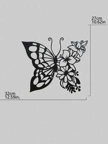 1 件“冬日花朵”圣诞铁艺墙饰 - 激光切割蝴蝶和花卉金属雕塑，空心锻造装饰，适用于客厅/餐厅/卧室。适用于现代家居装饰、家居装饰、房间装饰、卧室装饰、浴室装饰、防水、防锈、墙面装饰、生日礼物、厨房 - 彩色 - 查看 4