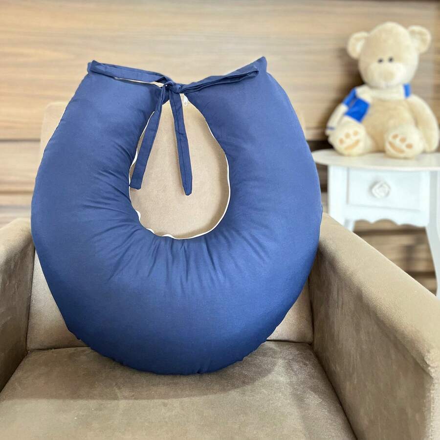 Laura Baby Nursing Pillow With Zippered Loop And Soft Removable Cover 100% Cotton - Marine - View 1