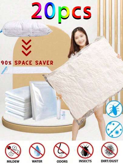 Choose One From 1 To 20! The "Space Magician" Of The Compression Bag World Is Here! Seasonal Quilts Can Be Stuffed Into Thin Pancakes, Down Jackets Can Be Compressed Into Envelopes, And Suitcases Can Directly Save Two-Thirds Of The Space! Thickened PEVA Anti-Puncture, Double-Sealed Valve Locking, Moisture-Proof, Insect-Proof And Non-Swelling.