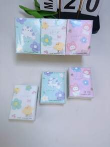 9pcs/Pack Colorful Cat Print Natural Woodpulp Handkerchief Tissues, Suitable For Daily Life Cleaning,Kitchen,Bathroom,Home,Household Supplies