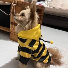 1pc Pet Bee Costume Hoodie, Cute Animal Pet COSPLAY Outfit - Yellow - View 7
