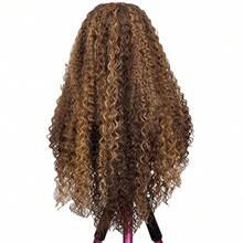 PQL Honey Blonde Highlight Curly Wave Lace Front Wigs Blended Hair Wig 13x4 Wavy Brazilian Human Wigs Hair Lace Frontal Wigs For Women P4/27 Brown Colored Natural Wave Ombre Wig With Baby Hair Blended Hair - SP4/27 - View 2