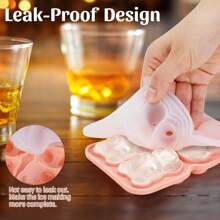 熊形冰块托盘 - 有趣又可爱的硅胶模具，用于制作可爱的冰块，非常适合儿童饮料、派对和创意鸡尾酒冰块托盘冰块冰块柔软冰块模具冰块模具 - 均碼 - 查看 6