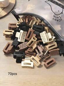 15/20pcs Set, Girls Minimalist Rectangular Hair Clips, Suitable For Daily Or Holiday Wear