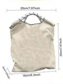 1pc New Fashion Embroidered Cute Tiger Head Design Foldable Nylon Tote Bag, Adjustable Shoulder Strap, Suitable For Commuting, Party, Shoulder/Crossbody, Bags For Ladies Fashionable