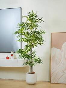 78-140cm Large Fake Palm Tree Artificial Ficus Plants Plastic Tropical Nandina Plants Branch Faux Fiddle Fig Leaves Tall Lacquer Tree For Home Garden Office Kitchen Decor Without 1pc