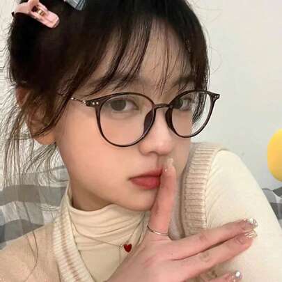 1개 여성용 비처방 안경 빈티지 미니멀리스트 캐주얼 메이크업 안경, 슬림