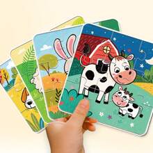 beartale 这款36片装DIY拼图套装，包含色彩鲜艳的动物、恐龙和交通工具图案，适合学龄前儿童，有助于培养孩子的协调能力和运动技能。这款拼图玩具融合了蒙特梭利教育理念，寓教于乐，是幼儿早期教育的理想之选。它简单易用，完美结合了认知游戏和拼图游戏。