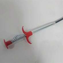 1pc 60cm Manual Drain Cleaner Tool - Soft Metal & Plastic Hair Clog Remover For Shower, Kitchen Sink, Bathroom Tub Pipes, Flexible Cable With Red Handle, No Battery Required, Metal Appearance With Plastic Components Kitchen Items Kitchen Accessories Kitchen Tools - Multicolor - View 9