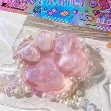 1pc Cute Cat Paw Stress Relief Toy, Fidget Toy, Jelly-Like Crystal Squeeze Toy, Super Soft Squeezing Toy, Exquisite Birthday/Christmas/Halloween Gift, Perfect Present
