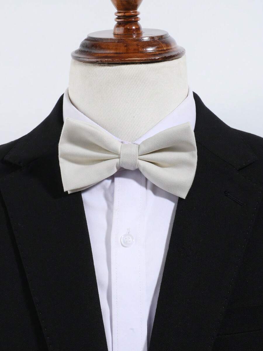 1pc Men's Fashion Simple Solid Color Bow Tie, Versatile For School, Stage, Hosting, Pairing With Dress Shirts - A - View 1