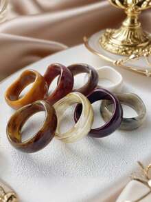1 件超大粗多色树脂手镯，时尚简约风格，亚克力手镯套装适合女性，适合日常佩戴、约会、派对和工作 - 異性 - 查看 2