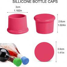 Silicone Red Wine Bottle Cap, Round Silicone Wine Bottle Stopper - Multicolor - View 3