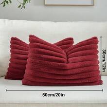 1pc Solid Color Cushion Cover, Multi-Color Options, Warm And Comfortable, Plush Surface, Zipper Closure, Insert Not Included, Fits 12x20/16x16/18x18 Inch, Machine Washable, Autumn Decor, Room Decor, Back To School, School Supplies - Multicolor - View 16