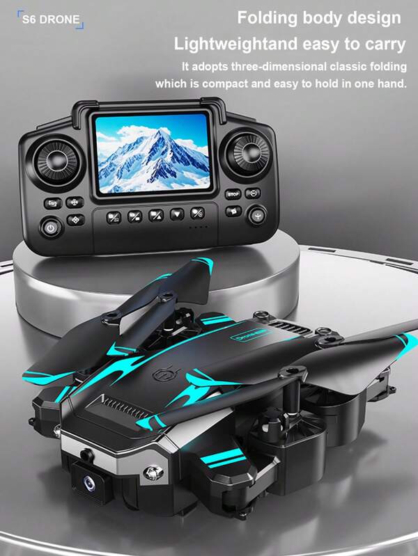 The Upgraded S6 Multi-Rotor Quadcopter Is Equipped With A 2.4-Inch LCD Screen Remote Control And High-Definition Dual Cameras, Enabling Remote Perspective Switching. It Features Optical Flow Hovering, Intelligent Obstacle Avoidance, One-Key /Landing/Roll, And Gravity Sensing Functions, And Is Powered By A 3.7V/1800mAh Modular Battery.