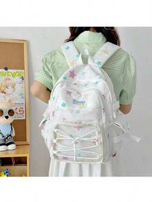 1pc Drawstring Transparent Ita Schoolmochila Japan Style Star Bag Ins Cute Backpack Student Hot Cool Bags For Woman