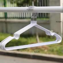 20 Piezas Ganchos para Ropa Perchas de Metal Antiderrapantes 40 CM Que Ahorra Espacio Perchas Ropa para Estándar de Adultos Resistente y Duradera para Camisas Pantalones Vestido y Abrigo - Blanco - Ver 5