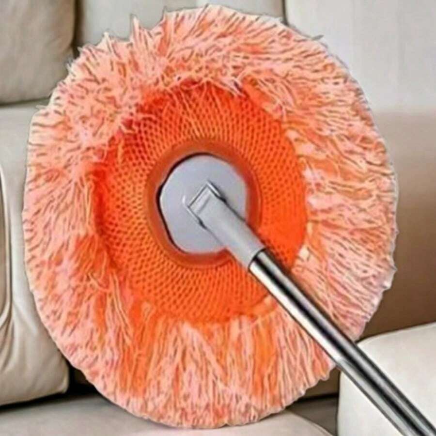 2pcs Orange Sunflower Shaped Mop Pads, Round Replacement Mop Pads, Cleaning Supplies For Home, Dorm, Office And Other Occasions, Cleaning Tools (Without Pole), Home Cleaning Supplies, Christmas Cleaning Supplies