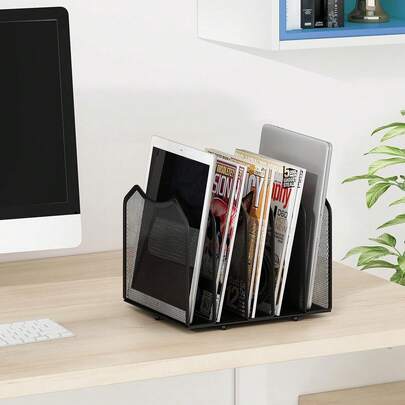 Simple Trending Mesh Desktop File Sorter Organizer, Bookshelf For Desk Home Office
