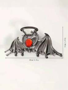 1PC Dark Bat Grip Ruby Inlaid Hairpin Gothic Halloween Carnival Hair Accessories Party Party Ladies Dress Up Holiday Gifts Fashion Hair Claw Clips Autumn Accessories Festival Fall Hair Clips Winter Decor For Vacation Outfits Woman