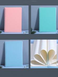 Sổ tay lò xo A5 chống thấm nước, bìa nhựa mờ, 120 trang, thích hợp cho công việc, văn phòng, trường học, ghi chép khi đi du lịch, sổ tay lò xo dày dặn dành cho học sinh, sổ nhật ký có dòng kẻ, thiết kế tối giản và thời trang, có thể dùng làm quà tặng cho học sinh. - Nhiều màu - Xem 10