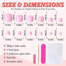 100pc Press On Toenails Women Fake Toe Nails With Glue Adhesive Tabs, Pink Fake Toenails Press On Nails Toe Acrylic Nail Tips Short Square False Toenails Artificial Toe Nails Press Ons - Màu tím hoa cà - Xem 7