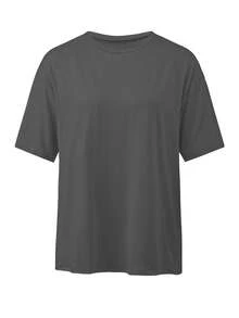 Customized Photo T-Shirt For Women - Add Your Favorite Photo And Text (Girlfriend Photo/Couple Photo/Family Photo/Selfie/Pet Photo/Friend Photo) - Dark Grey - View 5