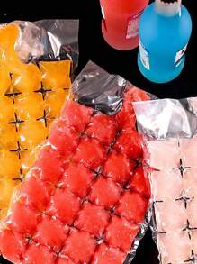 Juego de 4 bandejas de cubitos de hielo de silicona transparente grande con 8 ranuras, de fácil extracción, para mini nevera, cócteles, whisky, bebidas - Multicolor - Ver 8