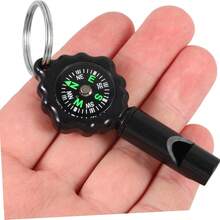 1pc Outdoor Survival Whistle Keychain High-Precision Compass Portable Emergency Whistle Pendant For Hiking And Camping Sleek For Easy Visibility